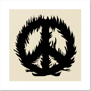 Burning Peace Symbol Posters and Art